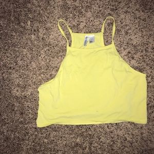 Yellow cropped tank top. Size L